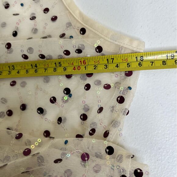 NWT Urban Outfitters Hunter Sheer Sequin Beaded Midi Cream Dress Women Medium - Picture 14 of 16